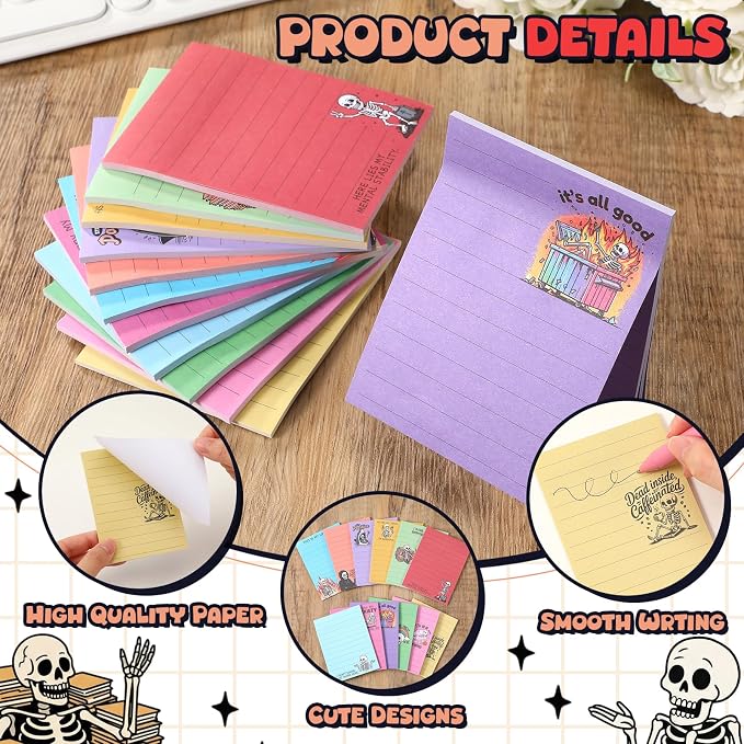 12 Pcs Funny Sticky Notes for Work 4x3 Inches Sarcastic Self Adhesive Notepads - Image 3