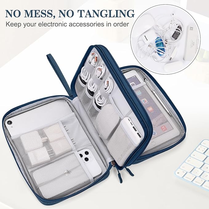 FYY Electronic Organizer, Extra Large Travel Cable Organizer Bag Pouch Portable - Image 5