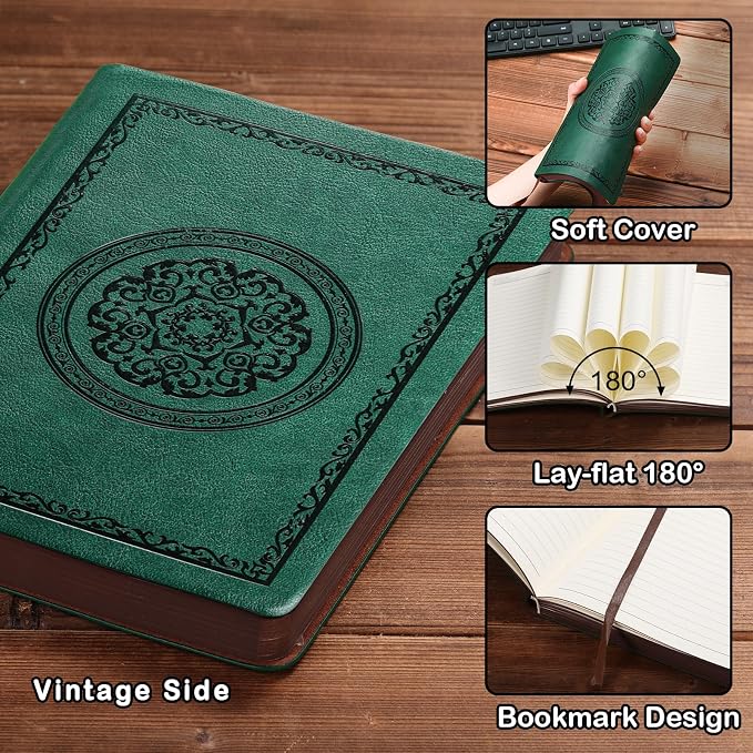 Fetinar 2026 Leather Vintage Journal Notebook, 300 Pages, Leather Softcover - Image 3