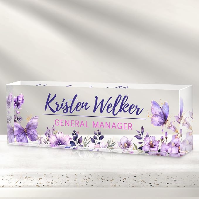 Desk Name Plate Personalized, Custom Name Plate by Gowelly