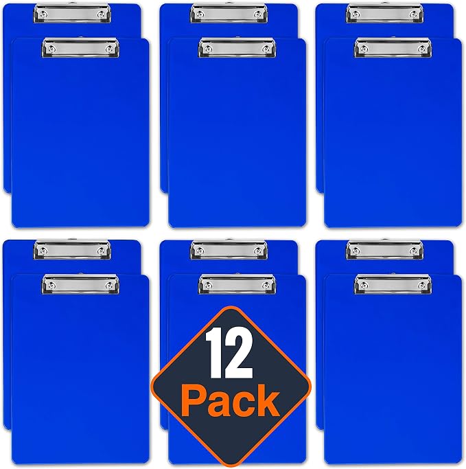 Blue Plastic Clipboard with Low Profile Clip - Image 9