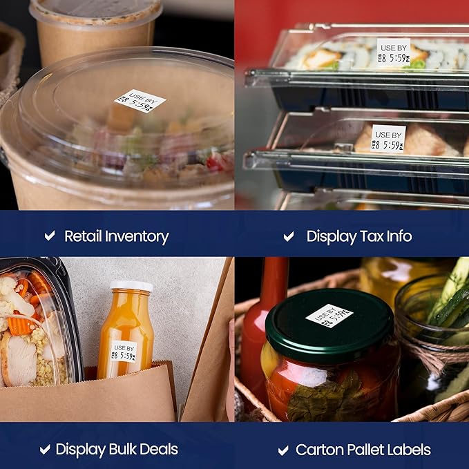 Perco USE by Labels for Monarch 1136 Price Gun - 8 Rolls, 14,000 Marking Labels - with Bonus Ink Roll Included-DeskLoop Office