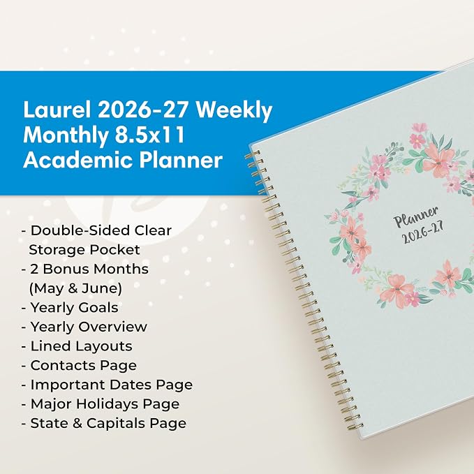 Blue Sky 2026-2027 Weekly and Monthly Academic Year Planner Calendar, July 2026 - Image 9