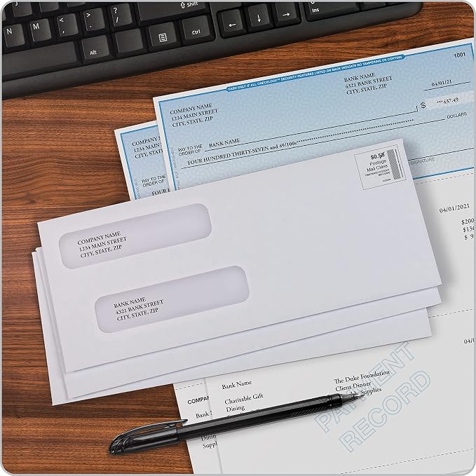Quality Park #8 Double Window Envelopes, Self Seal Security Envelopes - Image 7