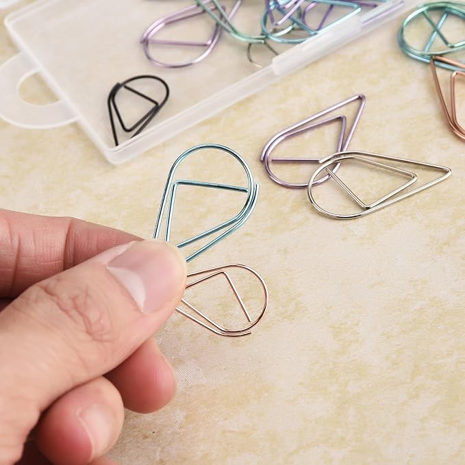 Frienda 105 Pieces Multicolor Paperclips Metal Paper Clips Drop-Shaped Clips - Image 4