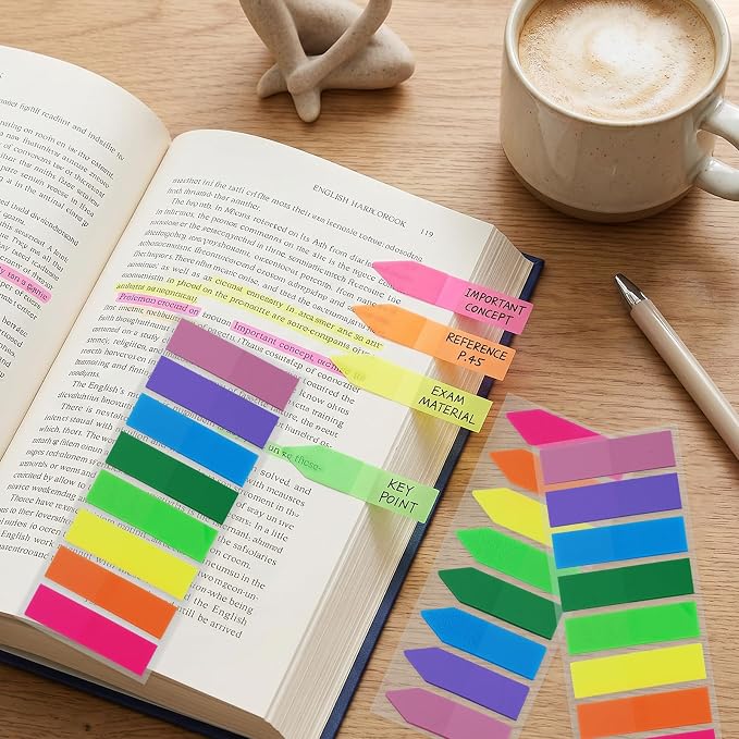 2000Pcs Page Markers Bright Sticky Tabs Translucent Arrow Flags Sticky Notes - Image 3