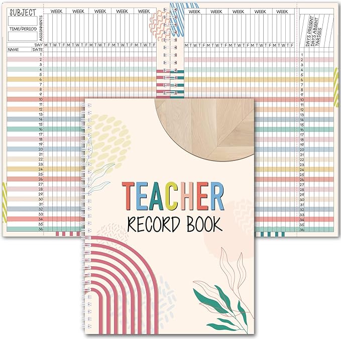 Fuyoooo Teacher Record Book Teacher Grade Books 2026-2027 Spiral Bound Record by Liraitoya