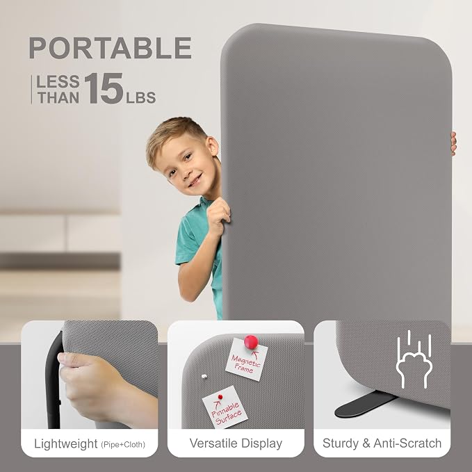 DECOLAB Standing Wall Room Dividers, Portable Partition - Image 4
