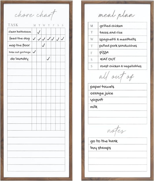 Sheffield Home Set of Two Family Planner Dry Erase Boards Featuring, Chore Chart by SheffieldHome