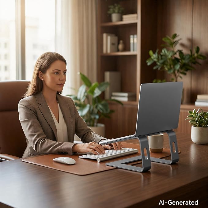 SOUNDANCE Laptop Stand, Aluminum Computer Riser, Ergonomic Laptops Elevator - Image 7