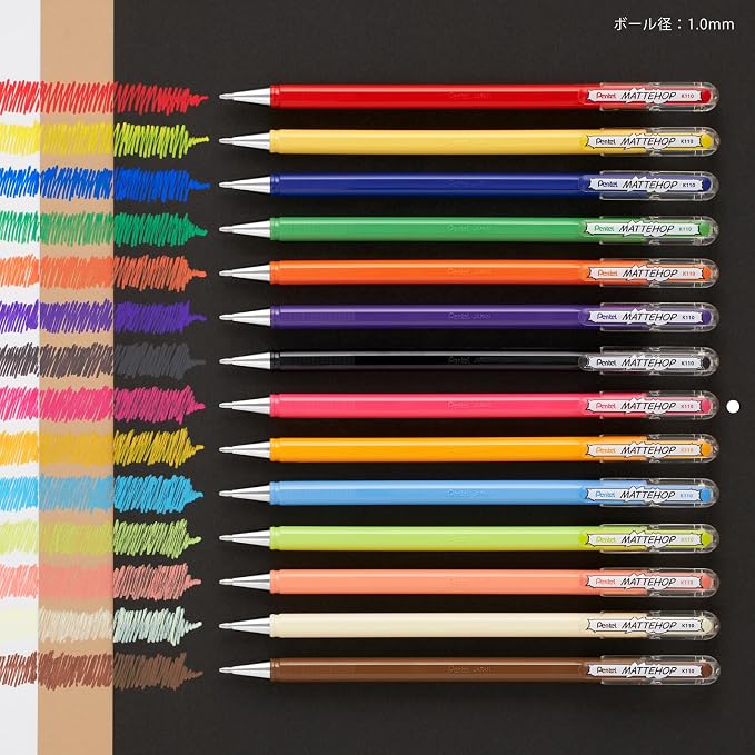 Pentel Matte Hop Pink Color Ballpoint Pen - Image 6