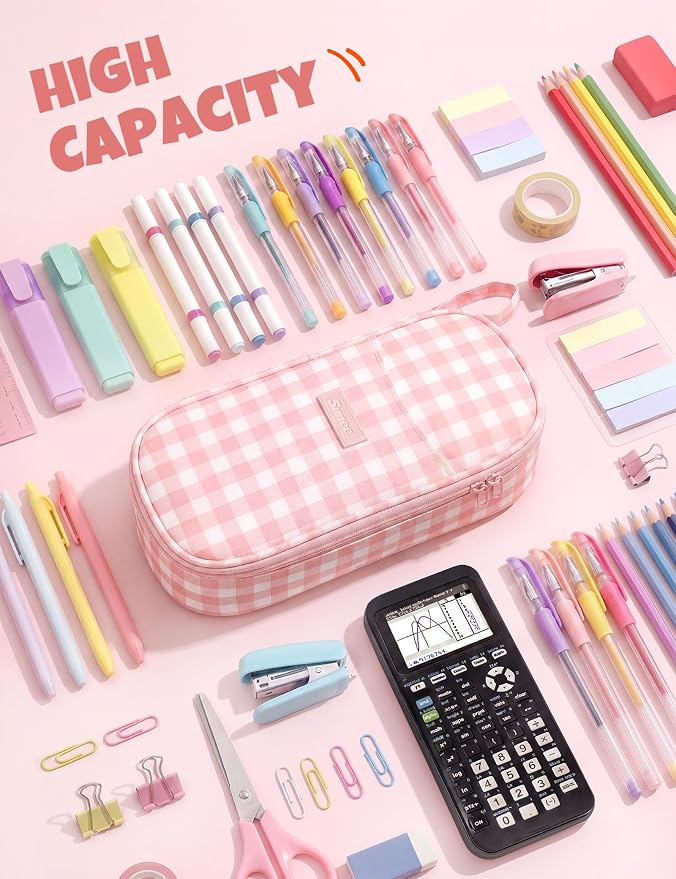 SUNEE Cute Pencil Case, Large Colored Pencil Pouch, Aesthetic Pen Bag - Image 2