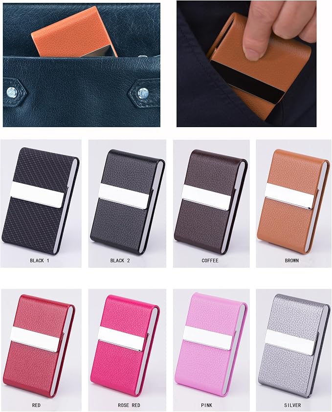 Business Card Holder with Ultra Slim Design, Business Card Case with Premium PU - Image 6