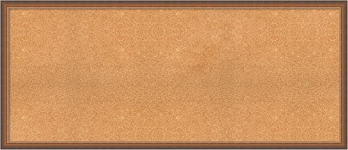 Amanti Art Natural Cork Board for Wall, 24x56 Vision Board with Bronze Frame, Oversize Corkboard Office Decor for Home Organization, Modern Corkboard Pinboard to Display Items for Home Organization-DeskLoop Office