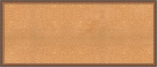 Amanti Art Natural Cork Board for Wall, 24x56 Vision Board with Bronze Frame, Oversize Corkboard Office Decor for Home Organization, Modern Corkboard Pinboard to Display Items for Home Organization-DeskLoop Office