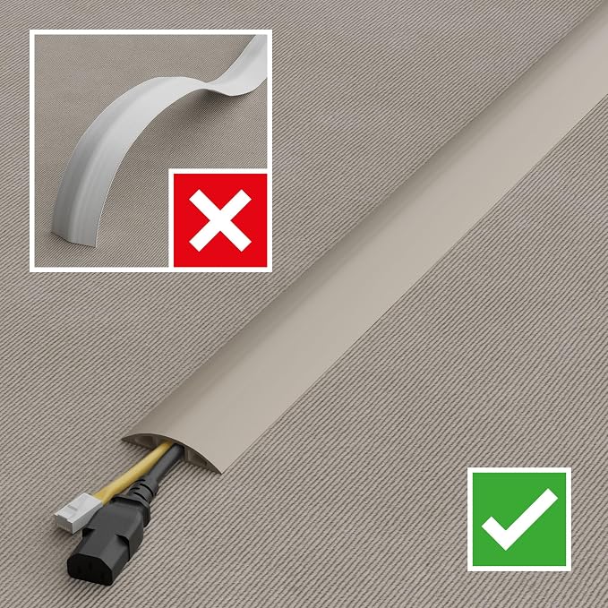 D-Line 6ft Floor Cord Cover, Cable Protector, Hide Extension Cords, Protect - Image 7