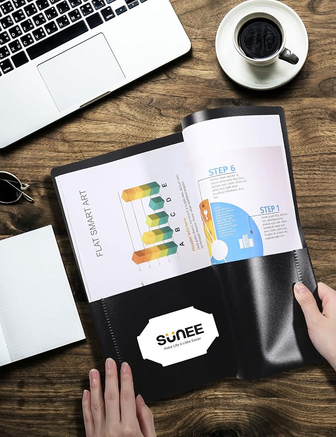 SUNEE 2 Pocket Folders Heavy-Duty Plastic Folders - Image 5