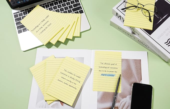 9 Pads Lined Sticky Notes 4x6 inch Post, Clean Removal, Self-Stick Pads - Image 4
