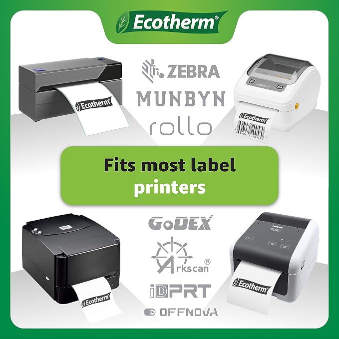 4" x 1.5" Thermal Labels | 6 Rolls | 10800 Labels | fits Zebra, Offnova Thermal - Image 5