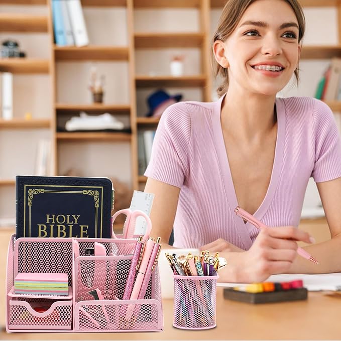 Pink Desk Organizers and Accessories, - Image 2