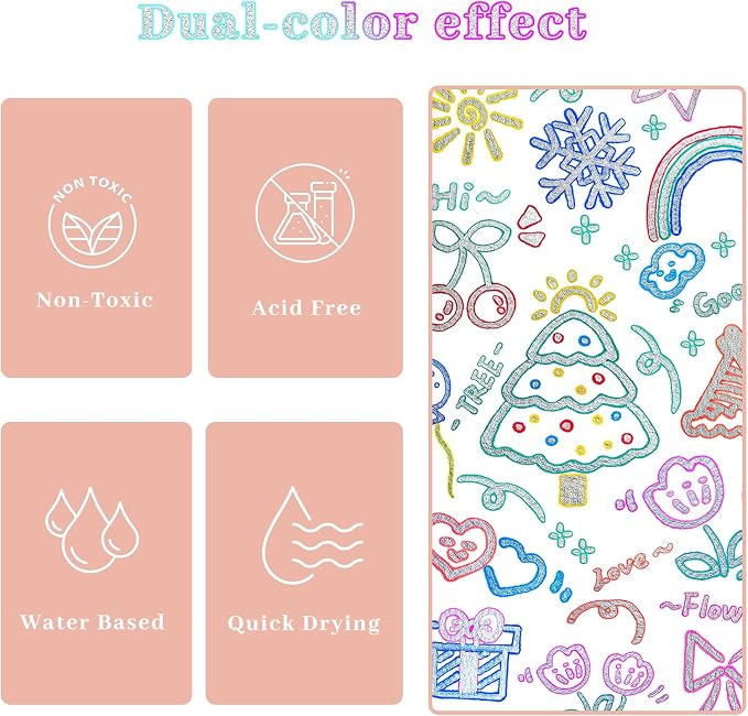 Artecho 12 Colors Self-Outline Metallic Markers, Professional Double Line - Image 4