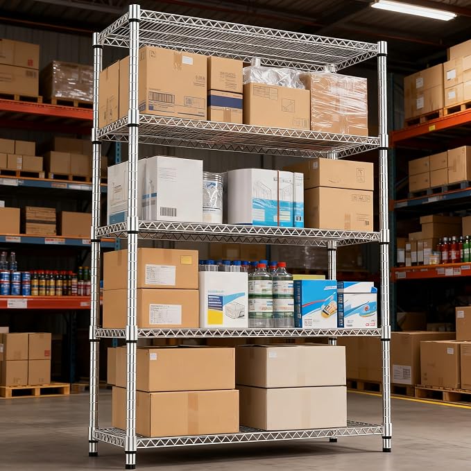 M MZG 5 Tiers Shelf Metal Storage Shelves 3300 lbs Steel Storage Shelving - Image 5