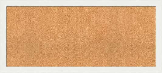 Amanti Art Natural Cork Board for Wall, 23x51 Vision Board with White Frame, Oversize Corkboard Office Decor for Home Organization, Casual Corkboard Pinboard to Display Items for Home Organization in-DeskLoop Office