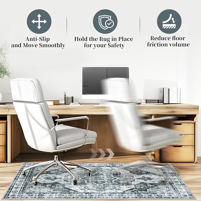 Office Chair Mat for Hardwood Floor&Tile Floor, Under Desk Rug for Rolling - Image 5