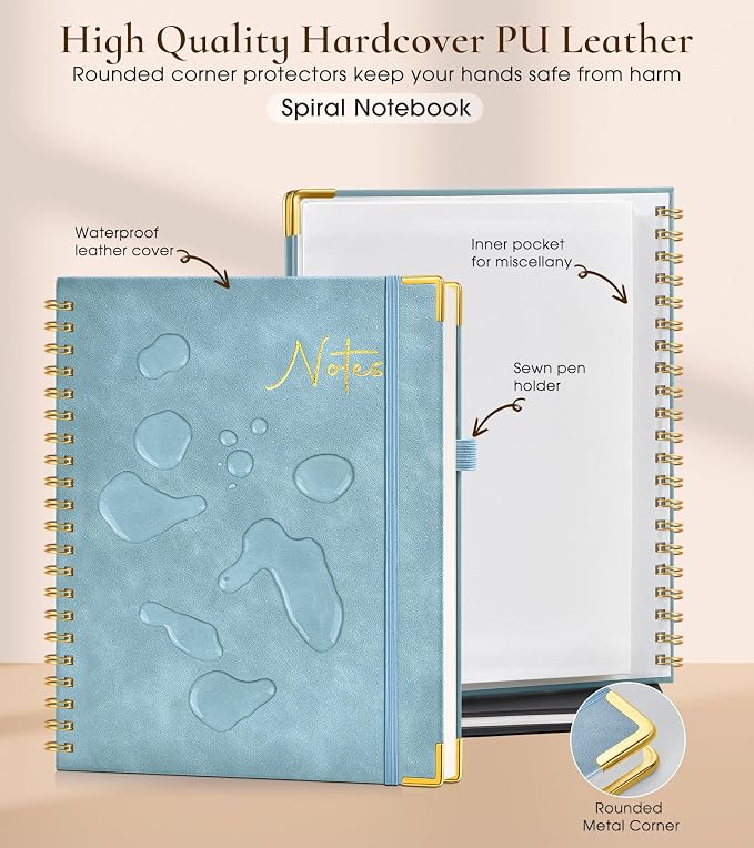 Blank Spiral Notebook Journal 8.5” x 11”, A4 Large Hardcover Sketch Book - Image 3
