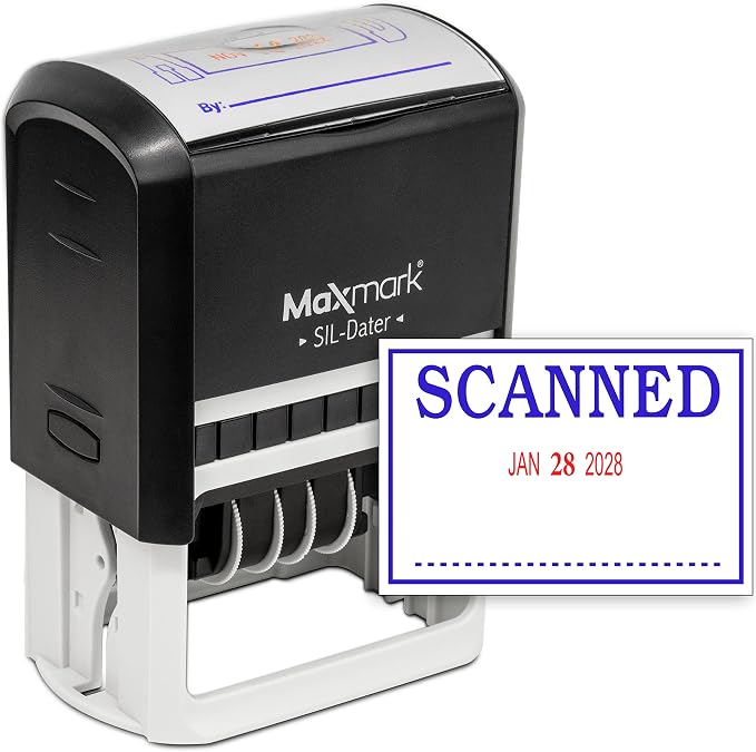 MaxMark Large Self-Inking Rubber Date Office Stamp by Maxmark