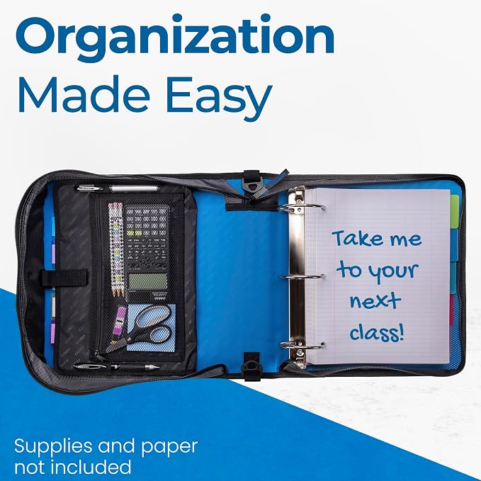 Case-it Mighty Zip Tab Zipper Binder, Expanding File Folder and Shoulder Strap - Image 7