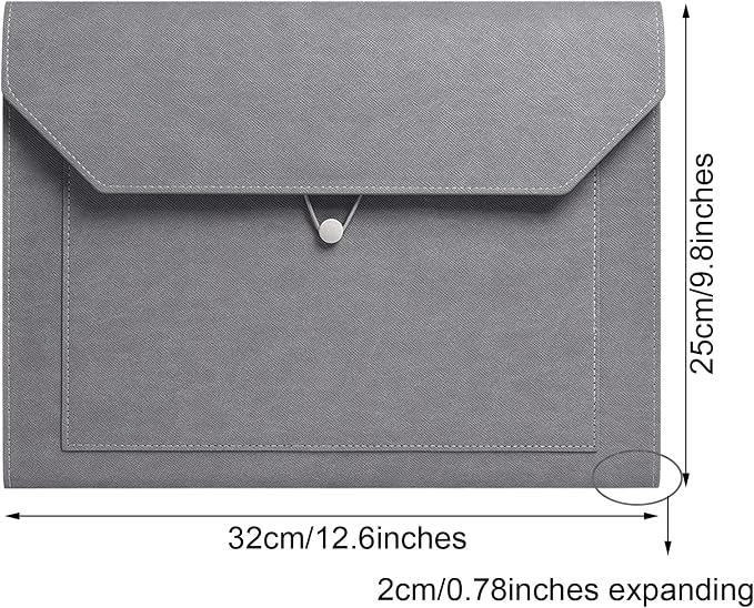 PU Leather A4 File Folder Document Holder 2 Pockets Portfolio Envelope Folder - Image 2