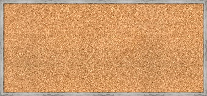 Amanti Art Natural Cork Board for Wall, 21x45 Vision Board with White Frame, Oversize Corkboard Office Decor for Home Organization, Cottage Corkboard Pinboard to Display Items for Home Organization-DeskLoop Office