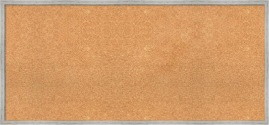 Amanti Art Natural Cork Board for Wall, 21x45 Vision Board with White Frame, Oversize Corkboard Office Decor for Home Organization, Cottage Corkboard Pinboard to Display Items for Home Organization-DeskLoop Office