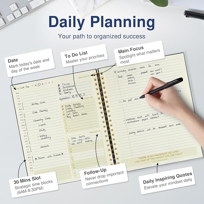 AuroPlanner Undated Daily Planner To Do List Hourly Schedule 2028 2027 2026 - Image 4