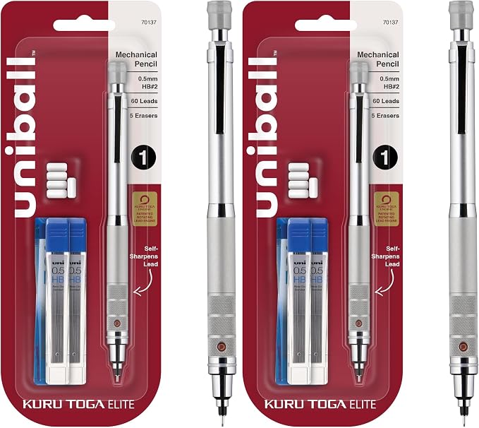 UNI uniball Kuru Toga Elite Mechanical Pencil Starter Kit, HB #2 by uni-ball