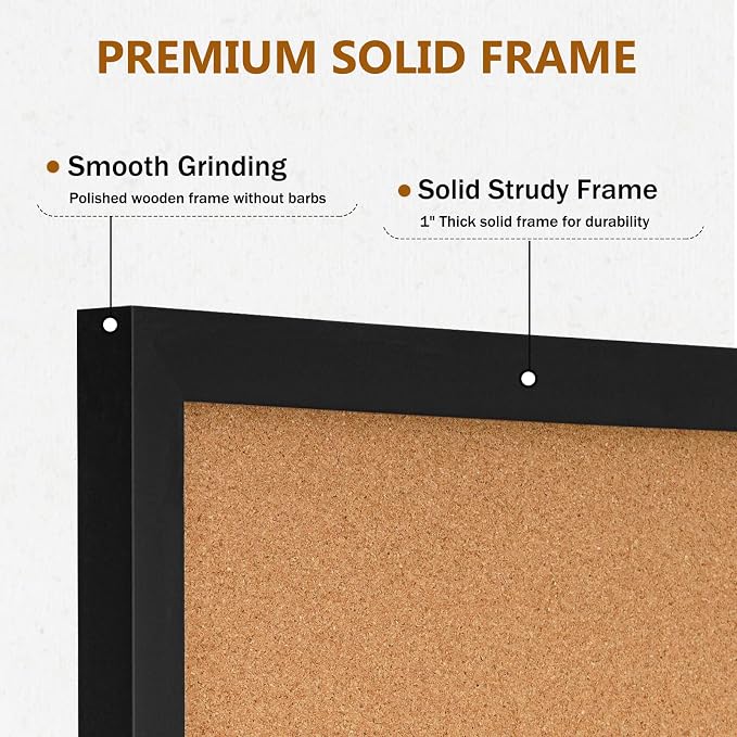DOLLAR BOSS Cork Board for Wall 24" x 18" Bulletin Board for Wall - Image 3