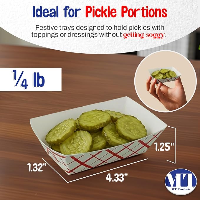 MT Products Plaid Charcuterie Trays 1/4 lb. - Image 2