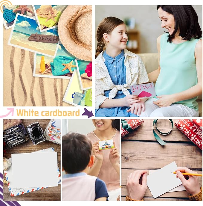 100 Pack 4x6 Cardstock Paper, 80lb White Blank Index Cards Thick Paper - Image 6