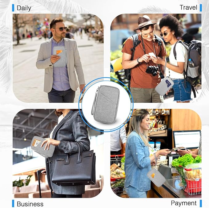 Passport Holder Family RFID Travel Document Organizer - Image 5