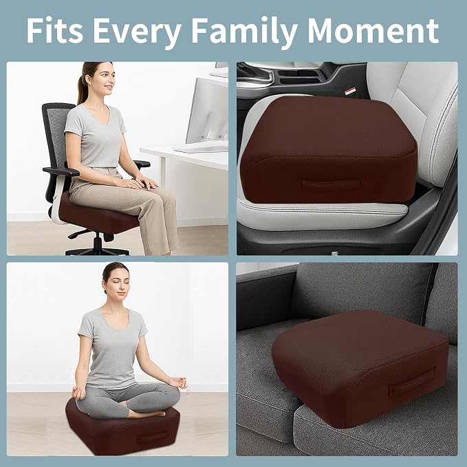 6" Extra Thick Memory Foam Office Chair Cushion – 2-Layer Booster Seat - Image 8