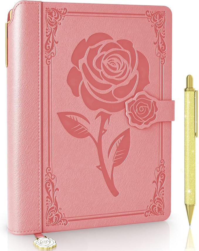 Aocii leather Journal for Women, A5 lined Daily Journal Notebook, Bullet by Aocii