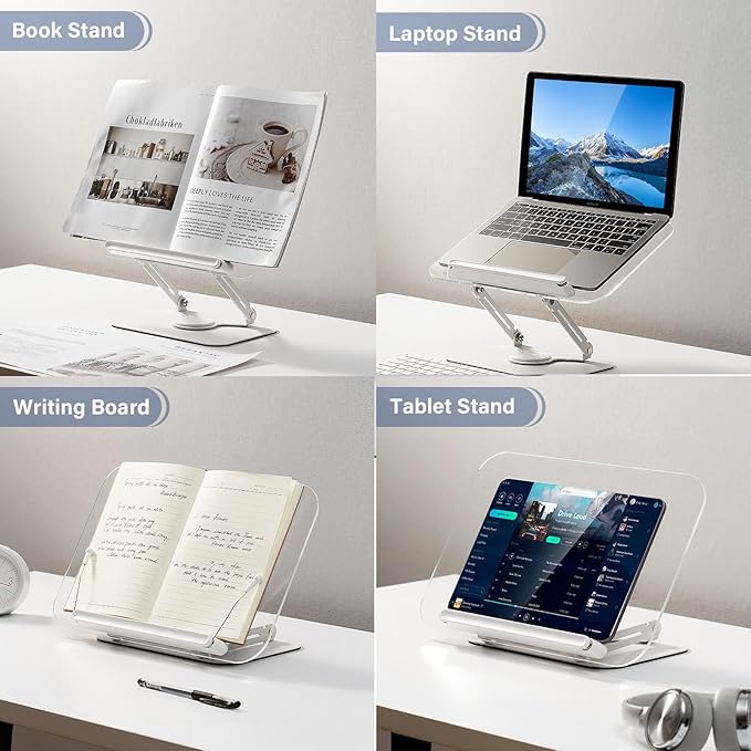BYMECOST Acrylic Book Stand for Reading, Adjustable Book Holder - Image 6