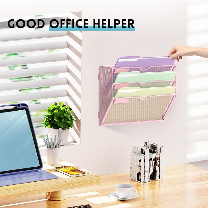 SUPEASY 3 Tier Wall File Organizer, Hanging Wall Mounted Mail Organizer - Image 4