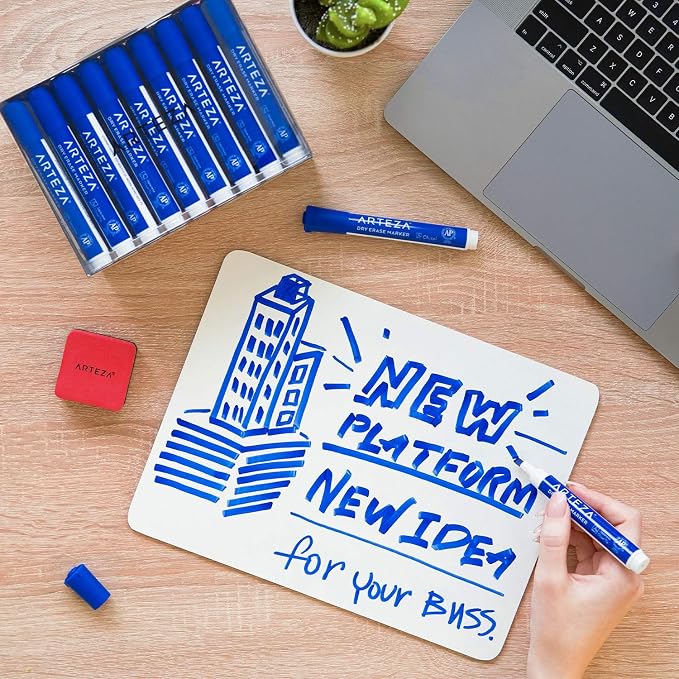 ARTEZA Dry Erase Markers, Bulk Pack of 36 Blue Whiteboard Markers - Image 3