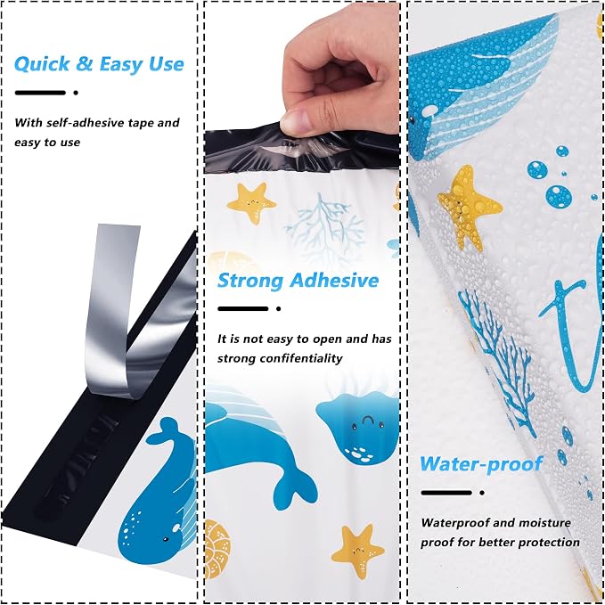 Thank You Poly Mailer 10x13 Inch 100 Pcs, Waterproof and Tear-Resistant - Image 3