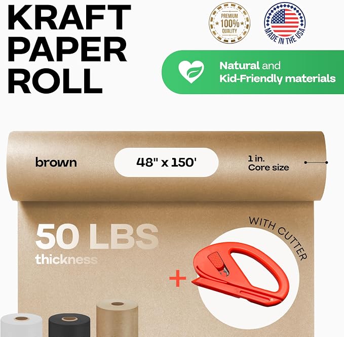 Brown Kraft Paper Roll 48" x 1800" - Image 2