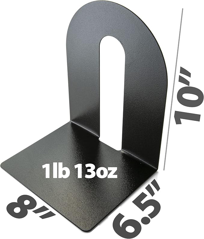 Officemate Bookends, Heavy Weighted 10-inch Steel - Image 2