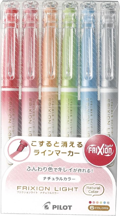 PILOT Erasable Frixion Light Natural Colors 6 Set Highlighter by PilotCorporationofAmerica