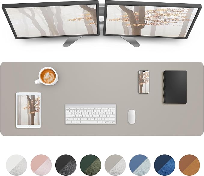 AFIING Leather Desk Pad Protector, Mouse Pad, Office Desk Mat, Non-Slip PU by AFIING
